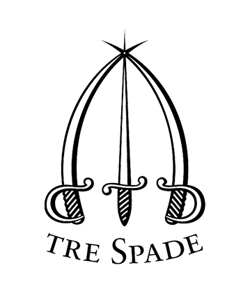 Logo di Tre Spade con tre spade nere su sfondo trasparente